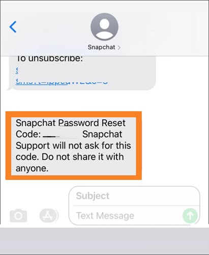 Hack Snapchat via SMS