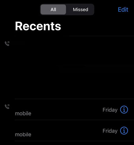 Check call history of iPhone