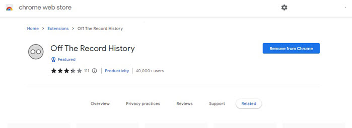 Download Off The Record History Extension