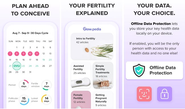 Glow period tracking app