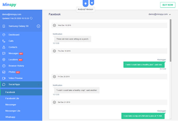 Minspy Facebook spy