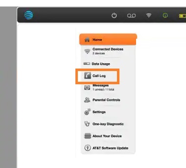 View AT&T call log