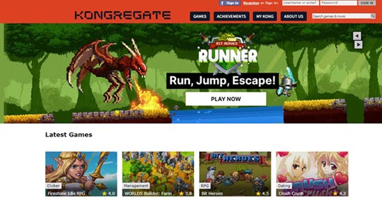 Kongregate game website