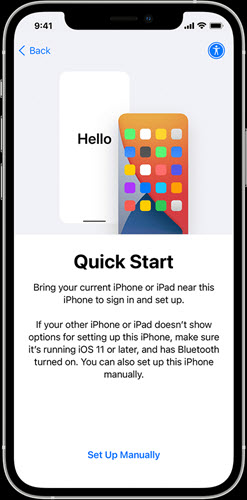 Clone an iPhone via Quick Start