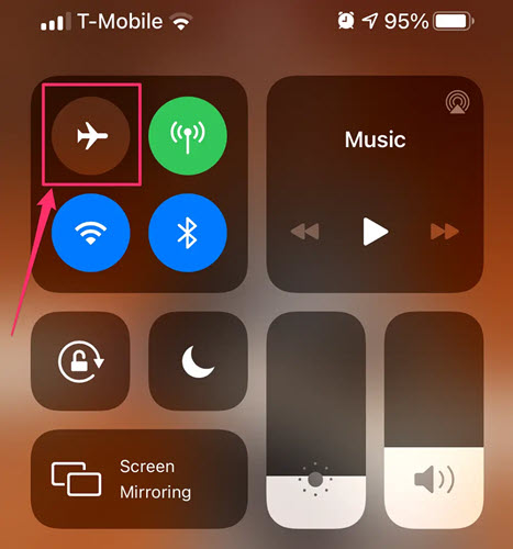 Enable Airplane Mode from Control Panel