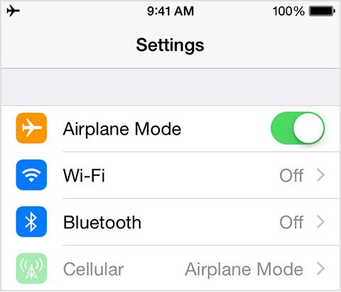 Enable Airplane Mode