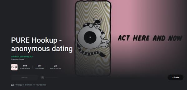 Pure dating app