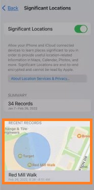  Check iPhone location history using Settings app 