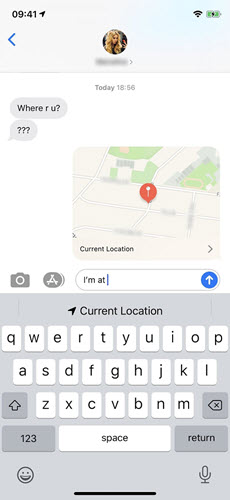 Check location via iMessage