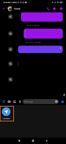 Check someone’s Facebook location using Facebook Messenger