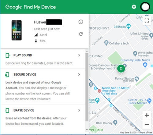 Find My Device to locate an Android