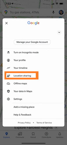 Find someone’s location via Google Maps