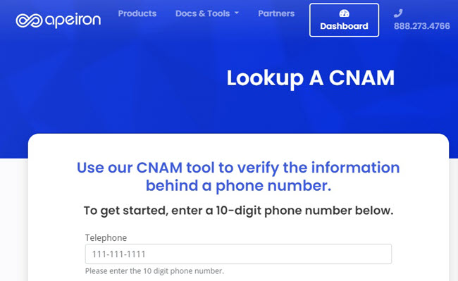 Search location via CNAM