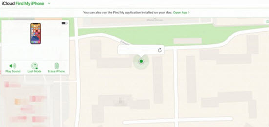 Track lost iPhone location via iCloud