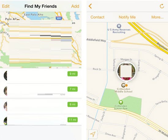 Use the Find My Friends app to track iPhone